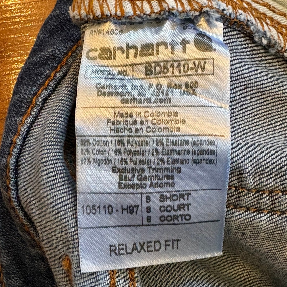 Carhartt Relaxed Fit Double Front Utility Jeans Denim 105110-H97 Womens 8 Short - Picture 7 of 10